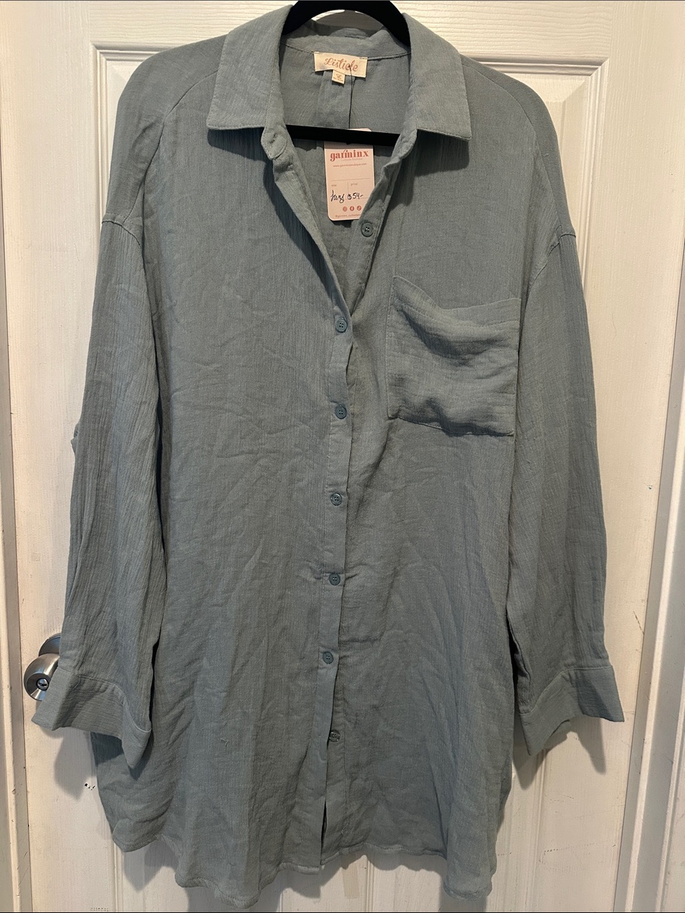 Listicle Sage-Green Relaxed Button-Down Shirt - Picture 1 of 2